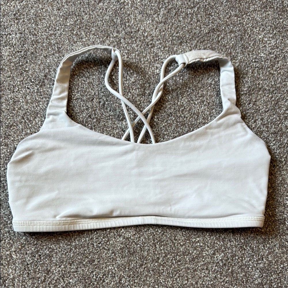 Lululemon White Sports Bra with Criss-Cross Straps